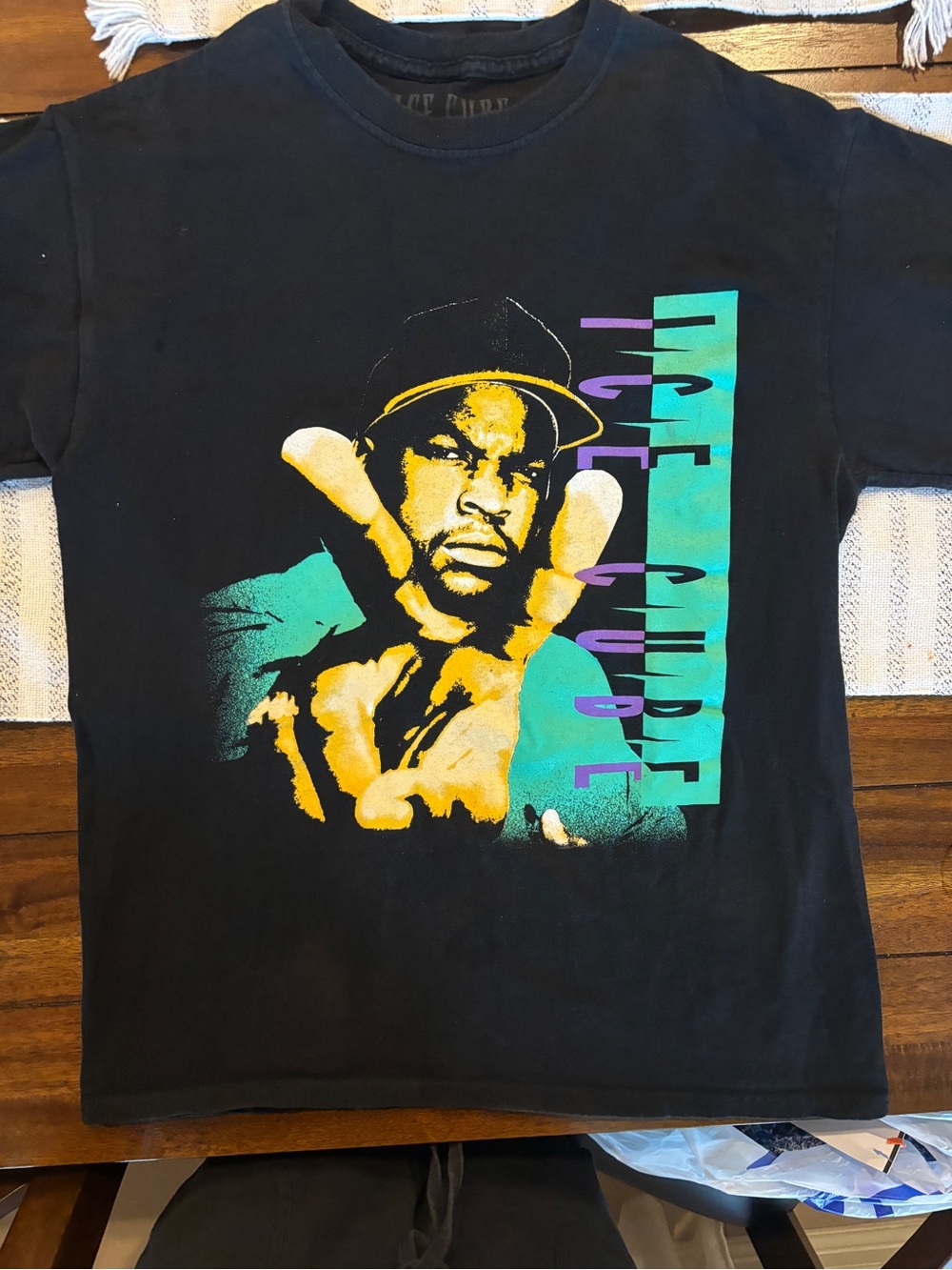 Life Culture Graphic Tee - Black with Teal & Yellow Print